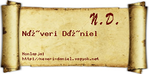 Néveri Dániel névjegykártya